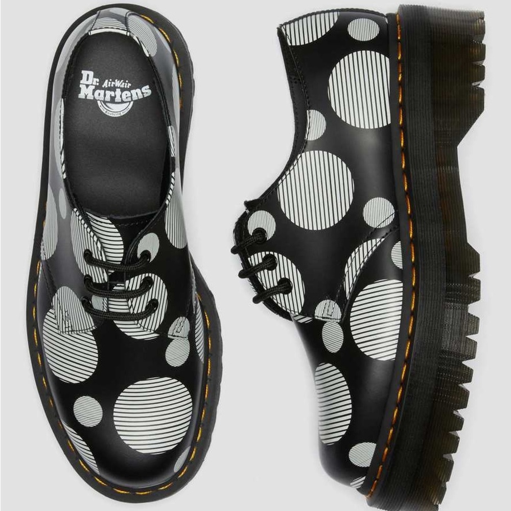 Rare Dr martens 1461 quad retro platform polka dot Oxford shoes